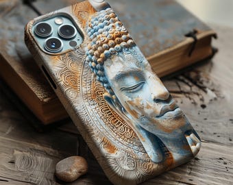 Zen Buddha Phone Case: MagSafe Option, Spiritual Art Cover Mandala Peace Loving Cover iPhone, Samsung, Google Pixel