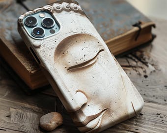 Buddha Art Phone Case: Spiritual Gift Zen Mindfulness Peace Loving Neutral Boho iPhone, Samsung, Google Pixel, MagSafe Option