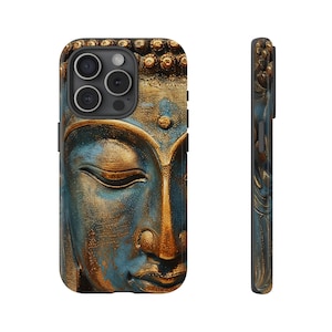 Gilded Buddha Face Phone Case: Magsafe Option Spiritual Art Cover Zen Meditation Peace Loving Case iPhone Samsung Google Pixel image 11