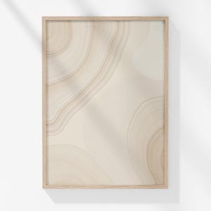 Minimalist Beige Abstract Wall Art Print | Modern Neutral Home Decor | Boho Organic Shapes Artwork | Digital Download