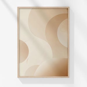 Minimalist Abstract Beige and Cream Wall Art | Modern Neutral Aesthetic Background