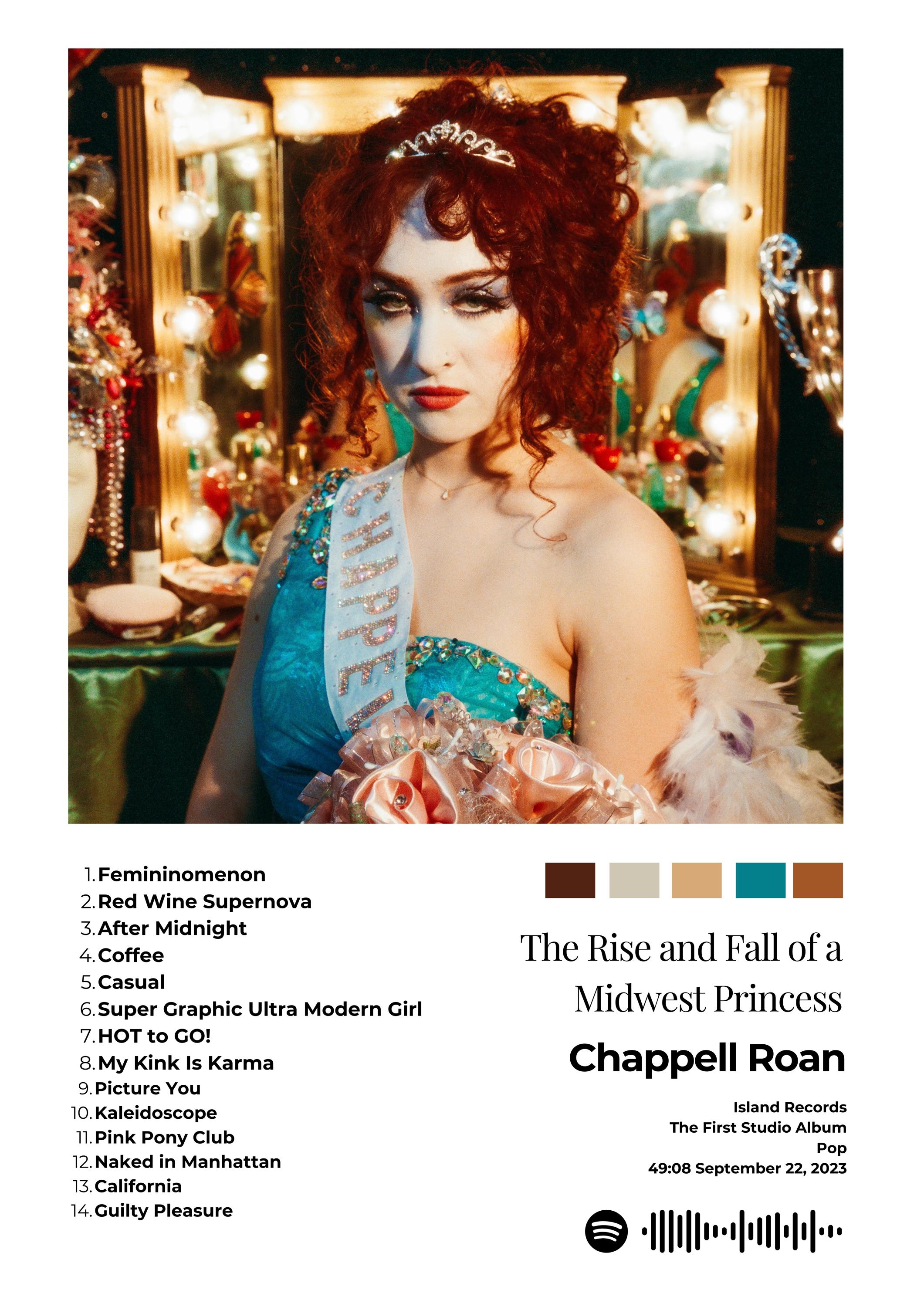Chappell Roan 2023 Album Cover Poster Pop Prints the Rise and Fall of a  Midwest Princess Album Artwork - Digital Download - White Background - Etsy