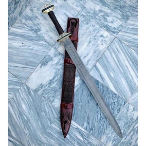 Handmade Viking Sword: Carbon Steel Norse Blade with Scabbard