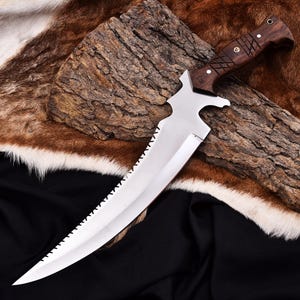 Hand-Forged Hunting Knife: Tactical Survival Knife with Sawback Blade