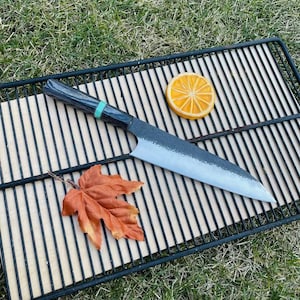 Handmade Gyuto Chef Knife: High Carbon Steel, Stabilized Wood Handle