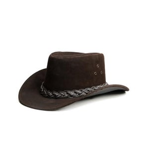 Handmade Suede Leather Cowboy Hat: Western Style Sun Hat