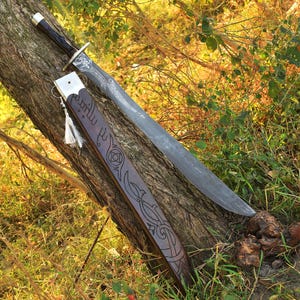 Thorunden Sword | Hand-Forged Viking Warrior Sword | Carbon Steel Blade with Norse Engravings & Custom Scabbard | Medieval Gift For Him