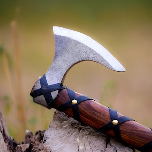 Hand Forged Viking Axe, Norse Battle Axe, Carbon Steel Axe, Custom Axe With Wood Handle, Best Gift For Him, Camping Hatchet, Medieval Axe