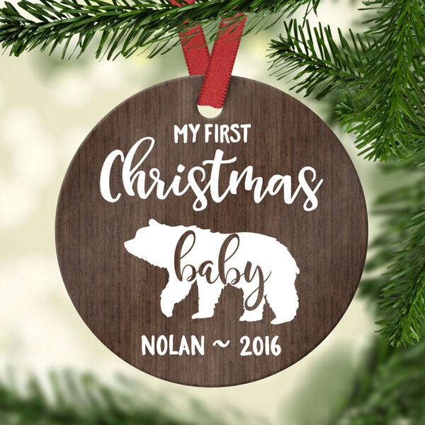 Personalized Christmas Ornament Baby Christmas Decorations Baby's First Christmas Ornament Baby Shower Gift Christmas Baby Gift Quote 7159