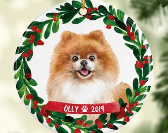 Pomeranian Christmas Ornament Dog Ornament Personalized 7242