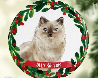 Cat Ornament Personalized Ragdoll Christmas Ornament 70027