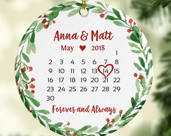 First Christmas Married Ornament Wedding Ornament Wedding Gift for Couple Calendar 7203