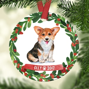 Corgi Ornament Pet Gift Corgi Christmas Ornament Corgi Dog Ornament Dog Christmas Ornament Personalized Custom Corgi Ornament Red 7068