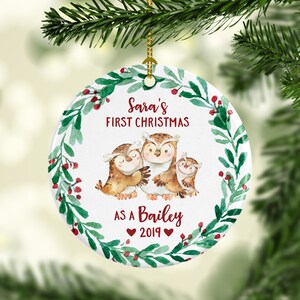 Personalized Gifts for Adoption Christmas Ornament Owls 7953