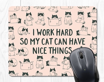 Cat Mouse Pad Mousepad Funny Coworker Gift Cat Lover Gift Office Desk Accessories 9060