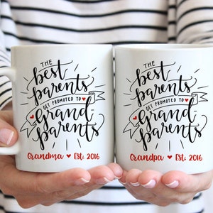 Pregnancy Announcement to Grandparents Gift Coffee Mug for Grandma and Grandpa  1387A 1521A