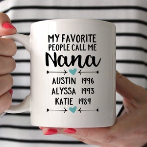 Personalized Nana Gift for Nana Coffee Mug Birthday Gift My Favorite People Call Me Nana 1097A