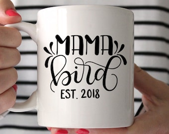 Baby Shower Gift for Mom Birthday Gifts for New Mom Mama Bird Coffee Mug 1303A