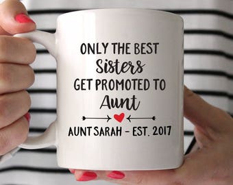 New Aunt Gift Pregnancy Announcement Aunt Mug Personalized 1541A