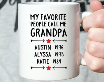 Fathers Day Gift for Grandpa from Grandchildren Grandpa Birthday Gift Custom Mug 1314A