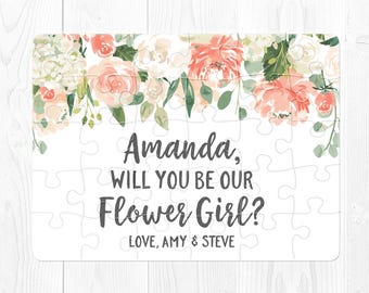 Flower Girl Proposal Puzzle Flower Girl Puzzle Will You Be My Flower Girl Puzzle Proposal Will You Be Our Flower Girl Puzzle Peach Cream
