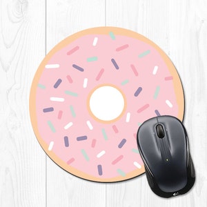 Mouse Pad Coworker Gift Office Decor Doughnut Mouse Pad Donut Mousepad Coworker Gift Pink Office Supplies Dorm Decor Round Mousepad 9132