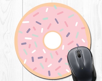 Mouse Pad Coworker Gift Office Decor Doughnut Mouse Pad Donut Mousepad Coworker Gift Pink Office Supplies Dorm Decor Round Mousepad 9132