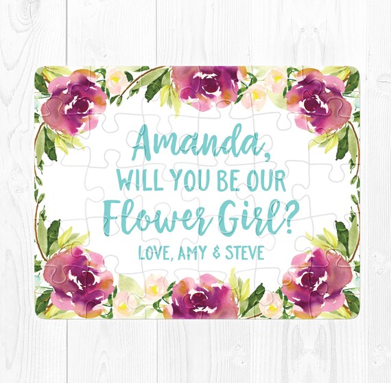 Flower Girl Puzzle Proposal Flower Girl Proposal Puzzle Flower Etsy