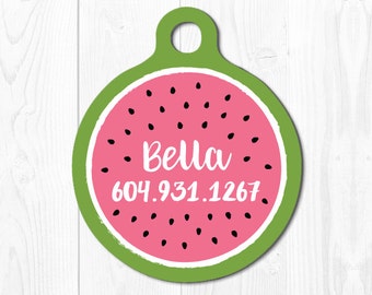 Personalized Pet Tags Dog Tag for Dogs Cat Tag Pet id Tag Fun Dog Tag for Small Dog Cat Tag for Collar Watermelon Dog Tag for Collar 3441