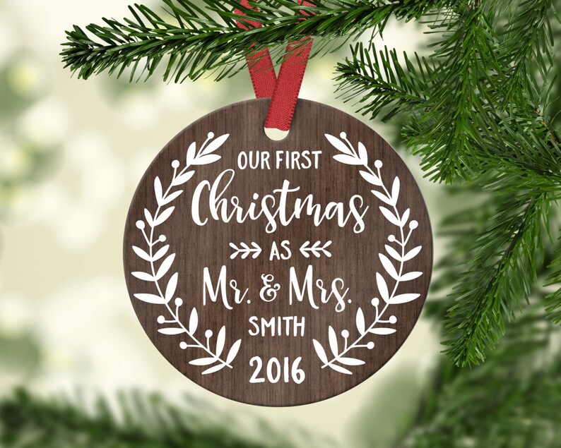 first year wedding christmas ornaments