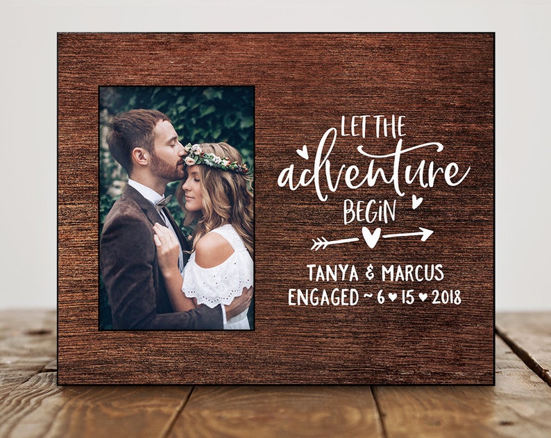 Engagement Gifts for Couple Engagement Frame Personalized image 1