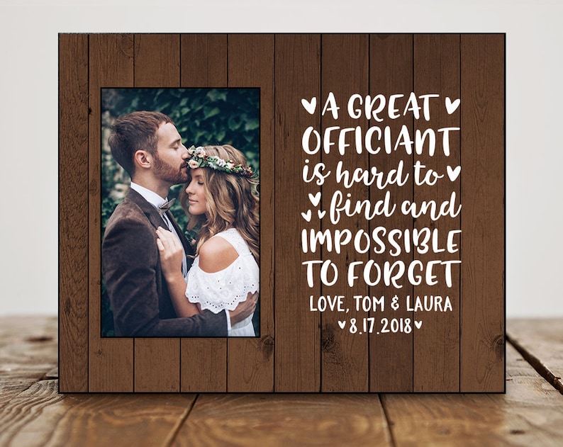 Wedding Officiant Gift, Wedding Officiant Photo Slate, Officiant Thank You Gift, Wedding Picture Gifts - Personalized Gifts