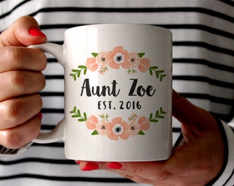 Aunt Gift Pregnancy Reveal to Aunt Pregnancy Announcement to Aunt New Aunt Gift Aunt Mug Gift Sister Personalized Pregnancy Reveal 1414A