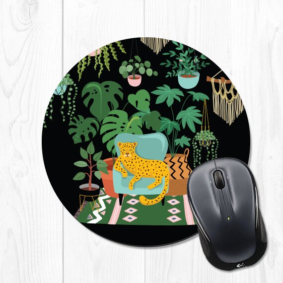 Mouse Pad Leaves Mousepad Tropical Mouse Pad Leopard Office Etsy