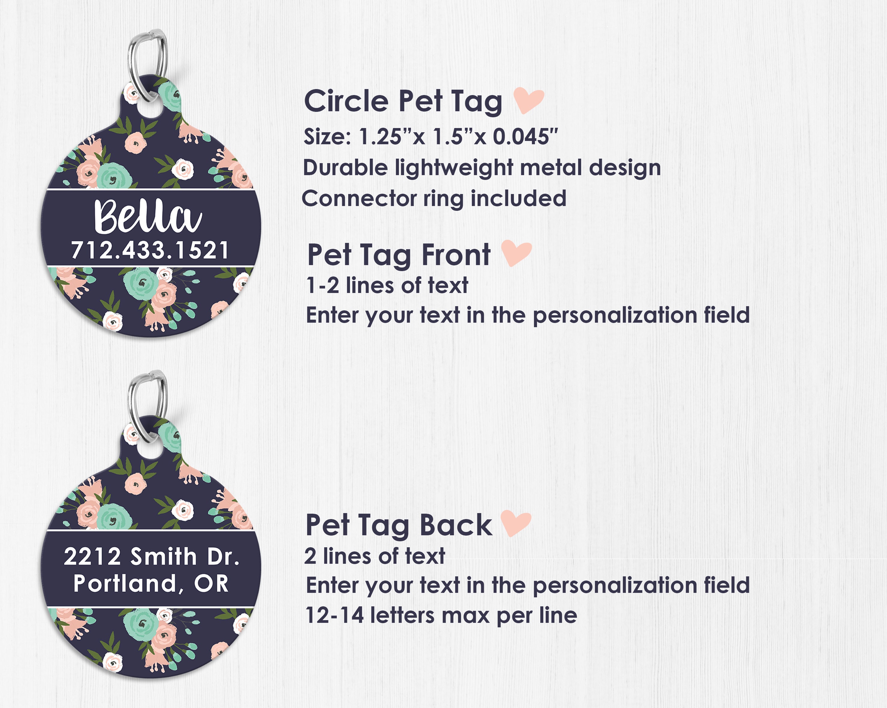 Love Your Pets Classic Pet ID Tags – Aluminum 2 Sided Deep Engraved Dog  Tags-Made in The USA-Personalized Dog ID Tags, Cat Tags & Pet Tags