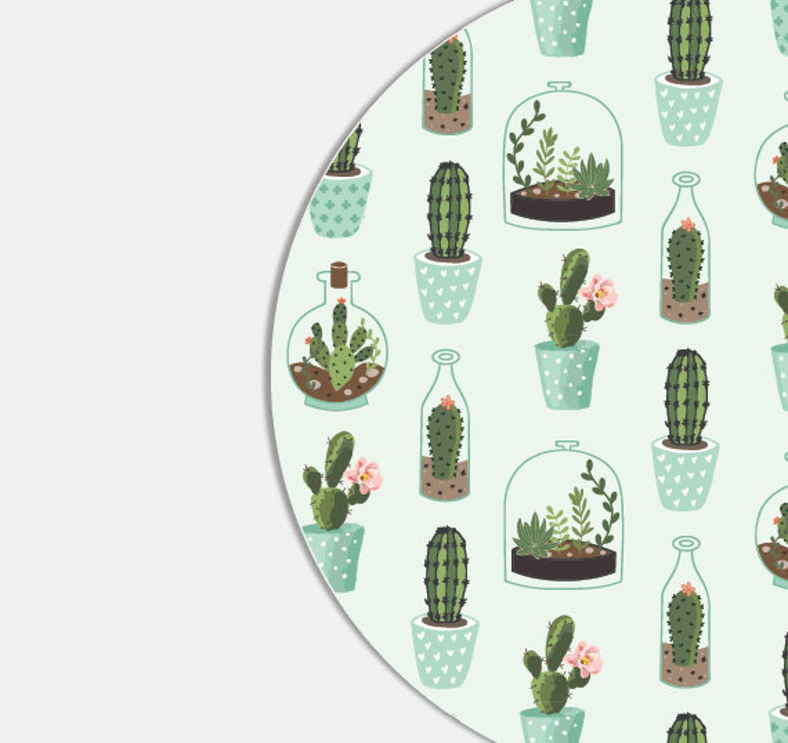 Cute Desk Accessories Cactus Mouse Pad Succulent Mousepad Mint Etsy