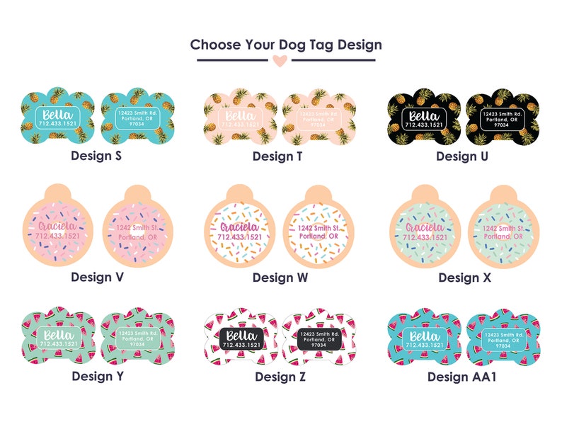 Dog Tags for Dogs Personalized Dog ID Tag Pet Tag Pet ID Tag Dog Lover Gift Heart Lemon Cactus Moon Doughnut 3399 image 7