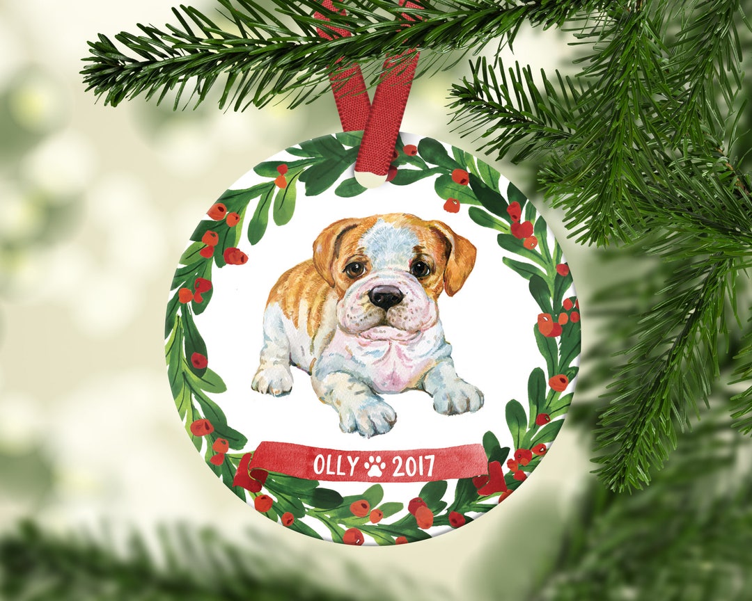 English Bulldog Christmas Ornaments 
