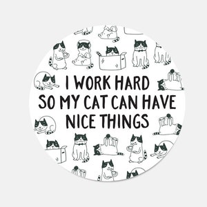 Mouse Pad Cat Mousepad Birthday Gift for Her Birthday Gift for Girlfriend Cat Lover Gift New Job Gift Girlfriend Gift Employee Black 9184