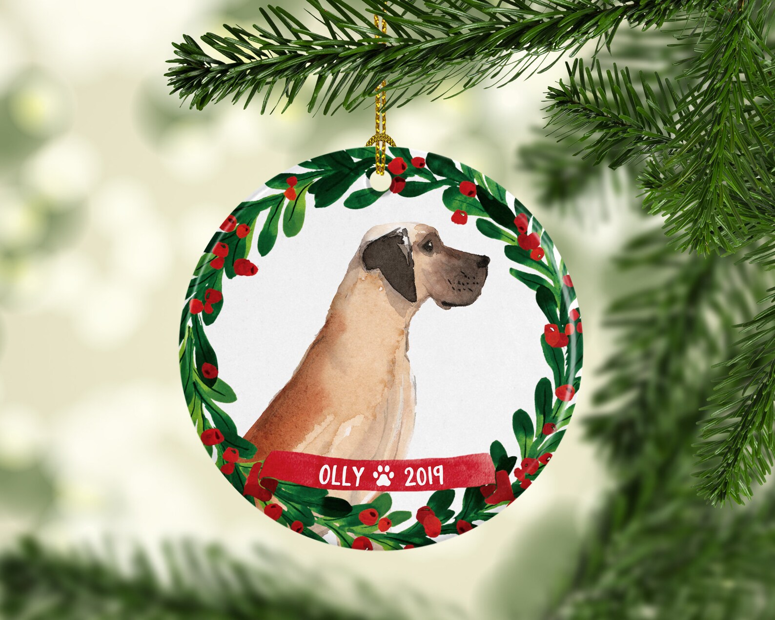 Dane Ornament Personalisiert Hund Weihnachten Ornament Hund Etsy