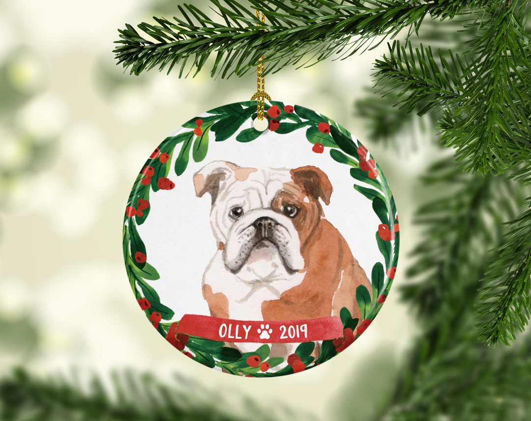 English Bulldog Christmas Ornaments 