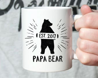 New Dad Gift Pregnancy Announcement to Husband Papa Bear Coffee Mug 1098A