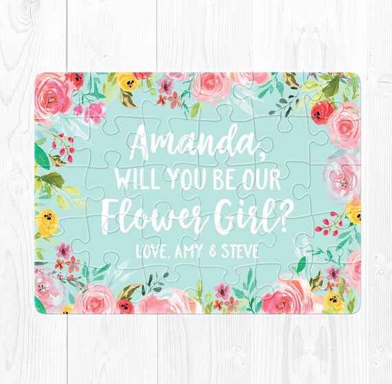 Flower Girl Puzzle Proposal Flower Girl Proposal Card Will You Etsy