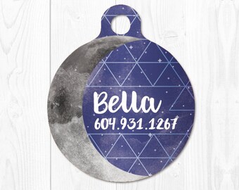 Dog Tag for Dogs Cat Tag Pet iD Moon Dog ID Tag Cat Id Tag Pet ID Tag Personalized Pet Identification Tag Stars Pet id Tags Pet Tag 3195