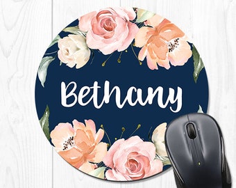 Personalized Mouse Pad Floral Mousepad Gift for Coworker Office Decor Cute Office Desk Accessories 9006