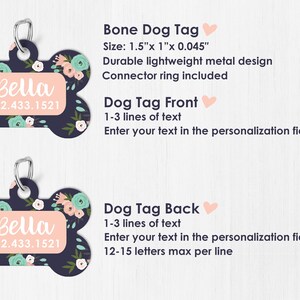 Dog Tags for Dogs Personalized Dog ID Tag Pet Tag Pet ID Tag Dog Lover Gift Heart Lemon Cactus Moon Doughnut 3399 image 2