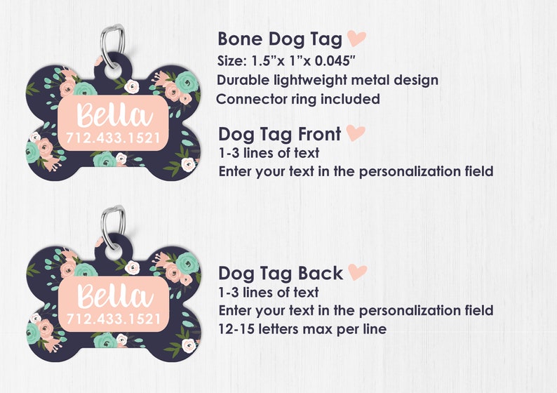 Dog Tags for Dogs Personalized Dog ID Tag Pet Tag Pet ID Tag Dog Lover Gift Heart Lemon Cactus Moon Doughnut 3399 image 2