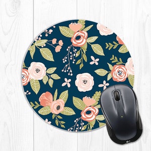 Floral Mouse Pad Mousepad Cubicle Decor Employee Gift Office Decor Coworker Gift Boss Gift Cute Pink Office Desk Accessories Desk Decor 9071 image 1