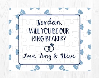 Will You Be My Ring Bearer Puzzle Proposal Ring Bearer Proposal Gift Proposal Will You Be Our Ring Bearer Puzzle Proposal Navy Blue Cute