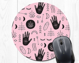 Mouse Pad Moon Mousepad Pink Mouse Pad Office Supplies Cubicle Decor Office Desk Accessories Pink Black Fun 9003